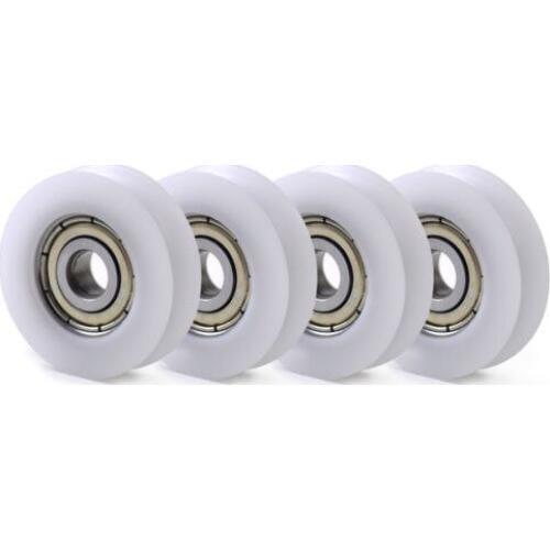 Fixmee 10 pcs U Nylon plastic Embedded 608 Groove Ball Bearings 8*30*10mm Guide Pulley