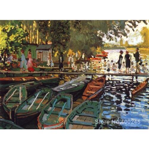 Art oil Painting for Living room Bathing at la Grenouilliere by Claude Monet Hand painted High quality