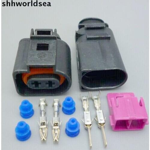 Worldgolden 5/30/100set 3.5mm male female Wiper Pump Pigtail Wiring Plug Connector 8B0 973 822 1J0973722 For VW Jetta Golf GTI