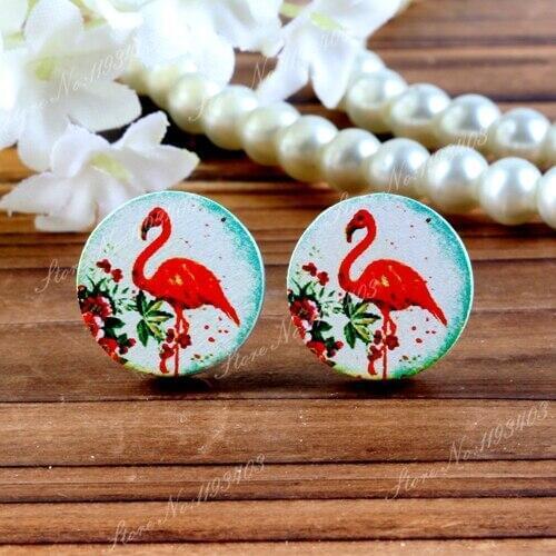 16mm Bird Round High Quality Photo Wood Laser Cut Cabochon to make Rings, Earrings, Bobby pin,Necklaces, Bracelets