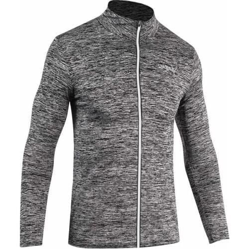 Winter Sports Jacket Mens Outdoor Leisure Sports Running Quick-drying Long-sleeved Zipper High-neck Stretch Fitness Clothes
