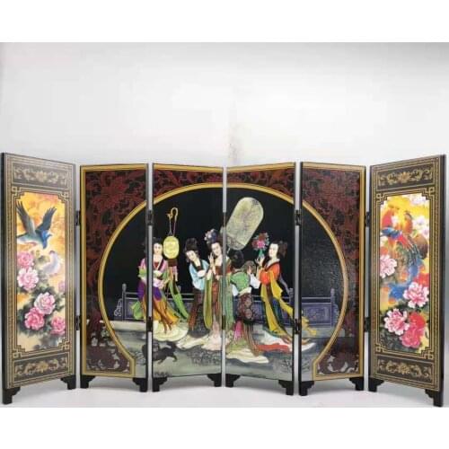 Lacquerware wood small screens, The picture of the Royal concubines banquet, Exquisite crafts gifts and decorations