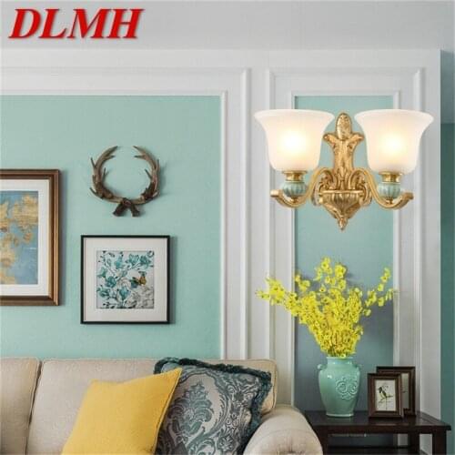 DLMH Brass Modern Wall Sconce Lamp Luxury Design Ceramic Light Indoor For Home Bedroom Corridor Hotel