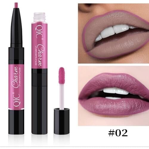 Beauty glazed lipstick lot matte cosmetic double end lip makeup lipstick pencil