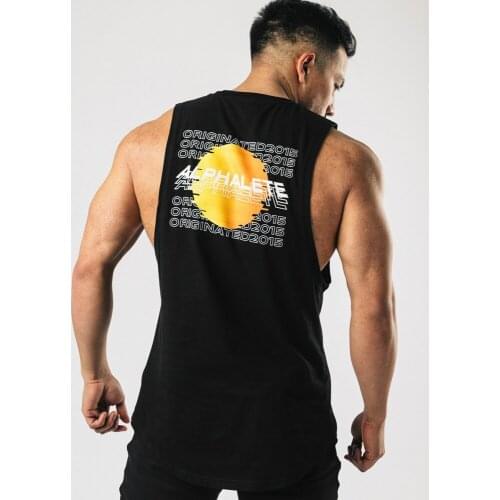 Black Bodybuilding Tank Tops Men Gym Fitness Cotton Sleeveless Shirt New Male Summer Casual Print Singlet Vest Crossfit Clothing