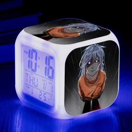 Fashion Animation Creative Gift Alarm Clock Child Alarm Clock Cute Digital Alarm Clock Plastic LED Square Alarm Clock
