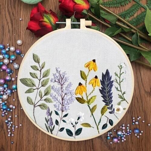 3D Handcrafted Cross-stitch Embroidery Flowers Needlework Kit Material Package Embroidered Flowers Accessories European Painting