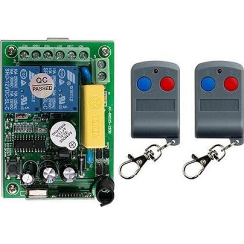 Latest AC220V 2CH 10A RF Remote Control Switch System 2X Transmitter + 1 X Receiver 2ch relay smart home z-wave