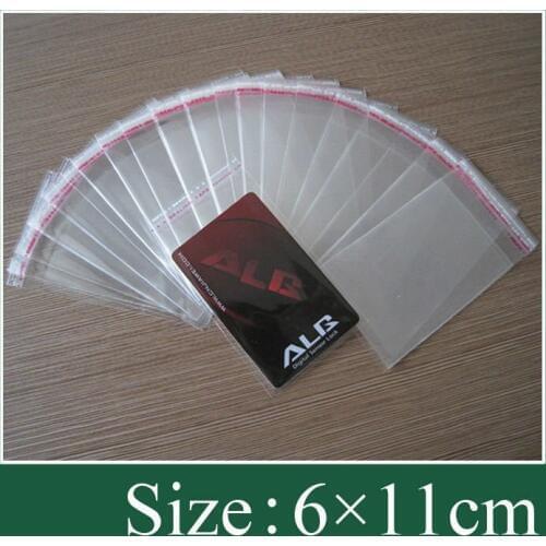 Poly Bag in size 6x11cm in clear color with self-adhesive seal + Free shipping 1000pcs/lot