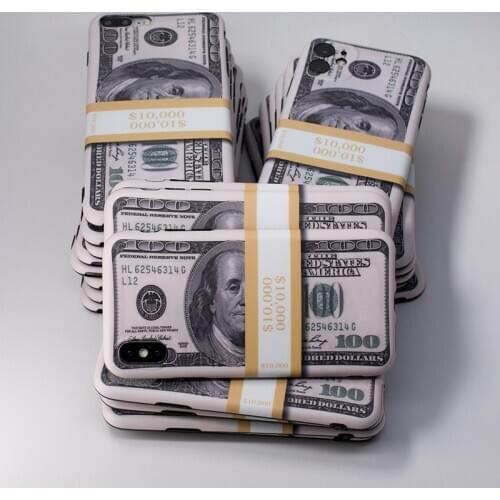 Luxury 10000 US dollar Phone Case For iPhone 12 mini 11 Pro X XS Max XR 7 8 Plus Matte soft IMD Cover for iphone 12promax Capa