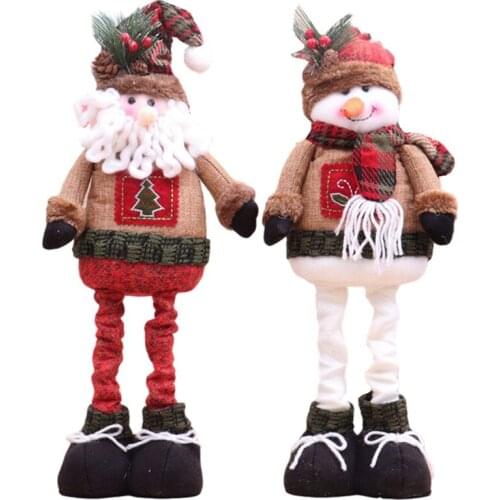 Christmas Decor Santa Claus Snowman Retractable Doll Ornaments Window Welcome Desk Decor for Home Party Festival Gifts