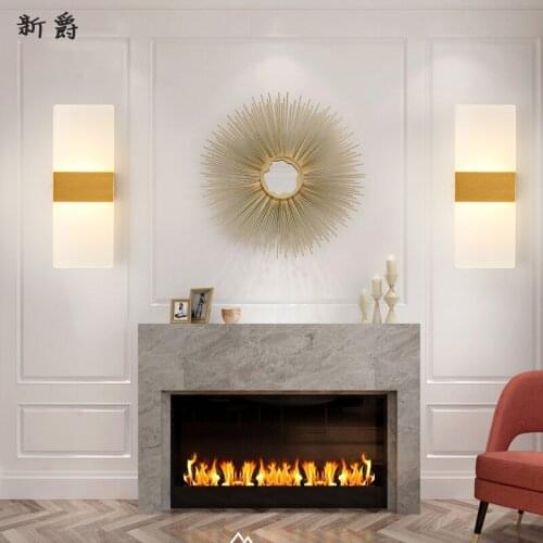 Modern indoor crystal lampshade Golden Wall lamps American minimalist Sconce bedroom corridor living room wall Light decoration