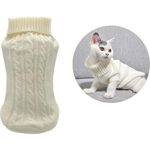 Cat Dog Knitted Sweater Cute Dog Clothes Dog Coat 4 Size Supply 3 Colors Comfortable Elasticity Sweater Coats Pet Supplies