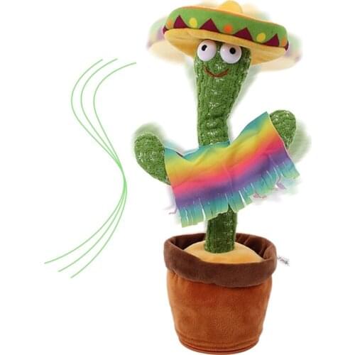 Dancing Cactus Electronic Cactus Toy, Electronic Vibration Dancing Cactus, Singing And Swinging Straw Hat Potted Plant