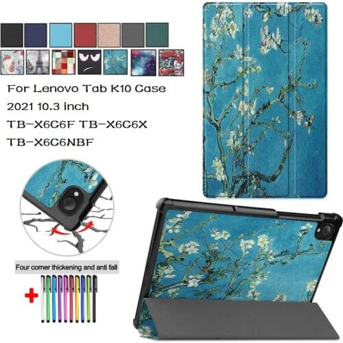 Protective Shell for Lenovo Tab K10 Case TB-X6C6F TB-X6C6X 10.3 2021 Tablet PC Back Coque for Lenovo Tab K10 K 10 Cover +Stylus