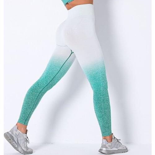 Push Up Women Yoga Pants Seamless Fitness Sports Gradient Cycling Gym Leggings Running Training Outdoor Joggings Leggings Girl