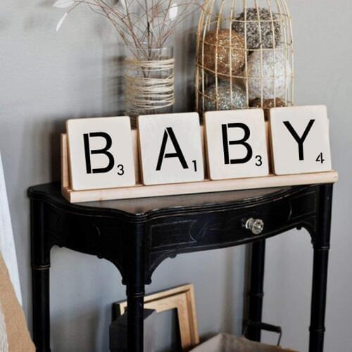 26PCS Reusable Scrabble Letters Alphabets Stencils Drawing Painting Templates for DIY Craft Home Wall Decoration