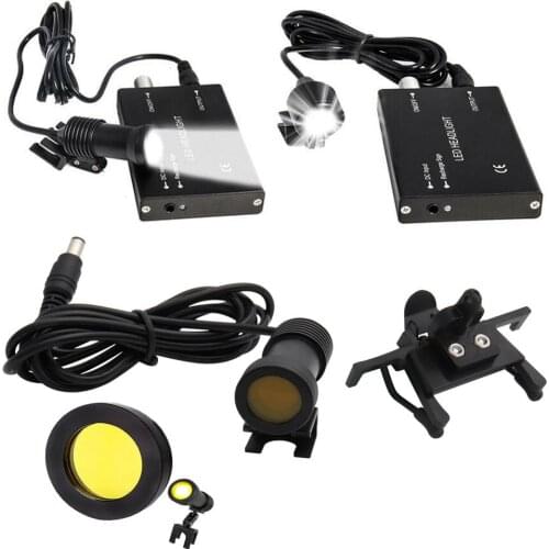 3W/5W Headlight Headlamp with Glasses Clip for Dental Loupe Dental Lab Medical Loupe Dental Magnifier 2.5x/3.5x420