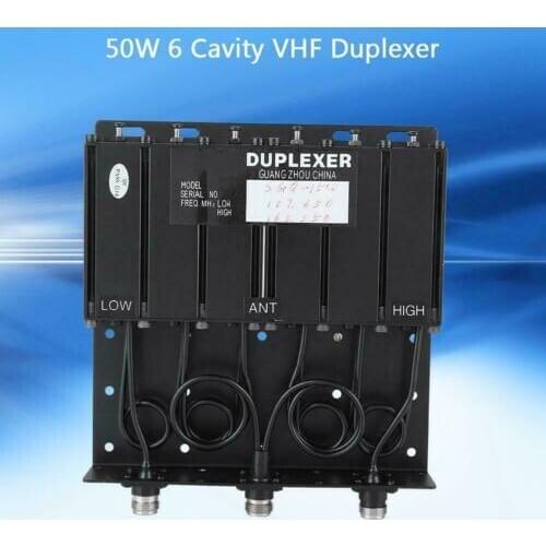 50W VHF 6 Cavity Duplexer N Connector FREE tune radio repeat New 136-180Mhz