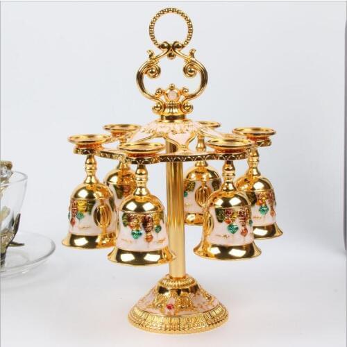 6cups /set European metal wine cups bar accessories bottle dispenser whiskey decanter for moonshine JB003