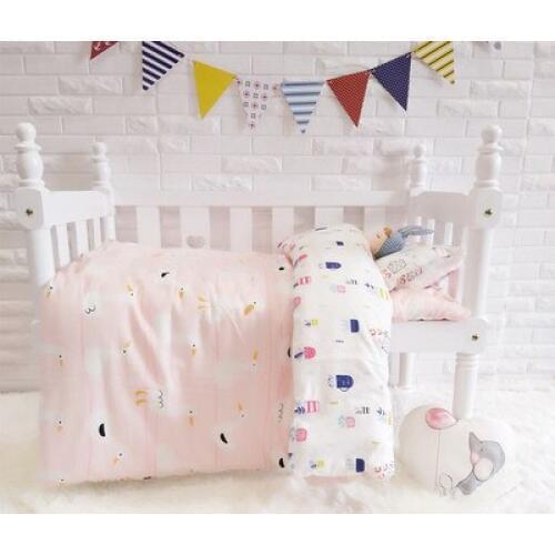 Promotion! 3PCS Cartoon baby crib bedding set cotton material jogo de cama,Duvet Cover/Sheet/Pillow Cover, 100*60/110*65cm