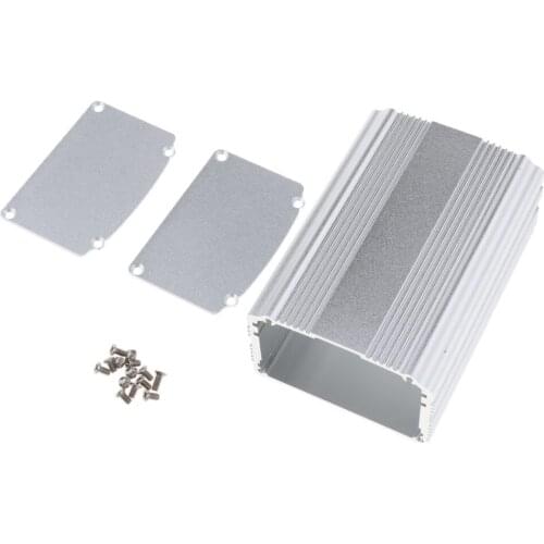 Silver Aluminum Enclosure PCB Instrument Flat Box Case DIY for Projector 100x69x46mm