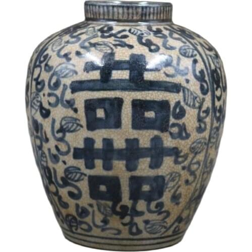 Antique porcelain Jiajing, blue and white, Xizi pattern, pot altar, hand-painted family decoration collection