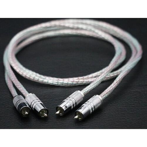 Audiocrast Pair Series 7N Silver Plated HIFI Stereo RCA Cable Hi-Fi Audio 2rca to 2rca Interconnet Cable