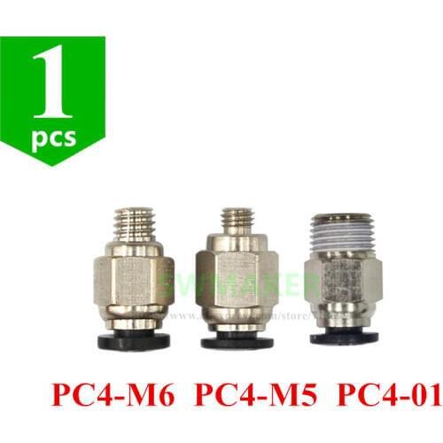 1pcs PC4-M6 PC4-M5 PC4-01 straight-through type pneumatic push pipe fittings 3D printer quick connector for PTFE penetr