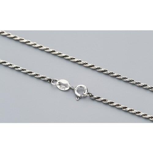 MIQIAO 925 Sterling Silver Rope Chain Thai Silver Long 45 50 54 58 cm Wide 1.0 1.3 1.5 mm Necklace Fashion All-match Accessories