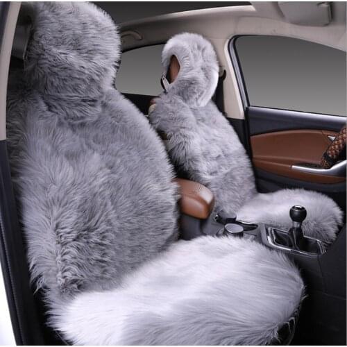 100% Natural Fur Sheepskin Car Seat Covers, Universal Wool Car Seat Cushion,Winter Warm Car Front Seat Cover SWSC02