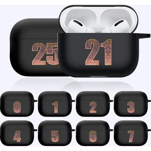 Earphone Sleeve for Apple AirPods Pro Number Series Matte Black Earphone Case High Quality Soft Silicone Headphone Accessories