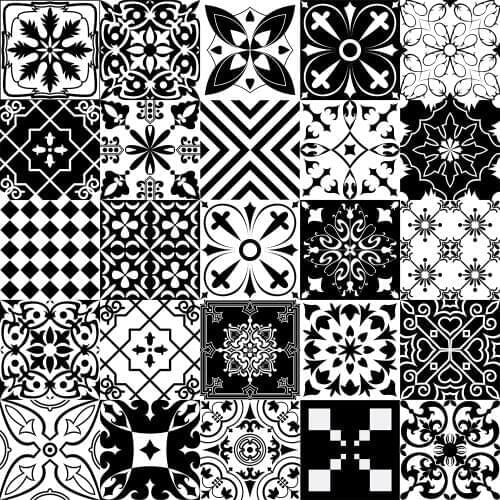 Black and White Floor Wall Stickers Rome Decor For Kitchen Countertops Toilet Vinyl Wallpaster Waterpoof Pell & Stick Wallpaper