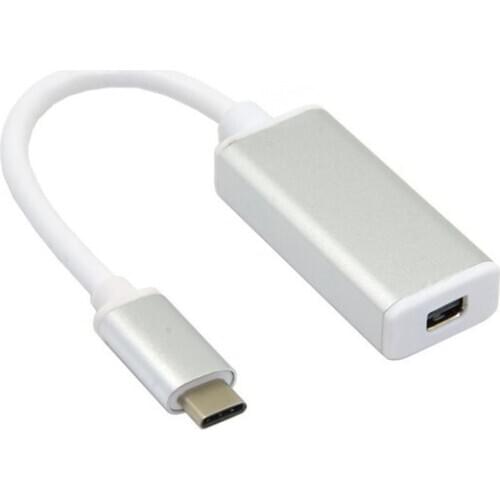 Jimier USB-C USB 3.1 Type C to Mini DP DisplayPort 1080p HDTV Adapter Cable with Silver Case