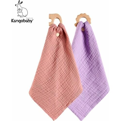 Kangobaby #My Soft Life# 2pieces Pack Solid Color Reversible Skin-friendly Baby Comforter Soothing Towel