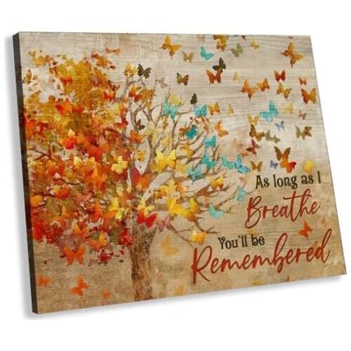 Maple Leaves Butterfly Vintage Canvas HD Wall Room Poster Amazing Landscape Painting Home Decor Cuadros For Office Living Room