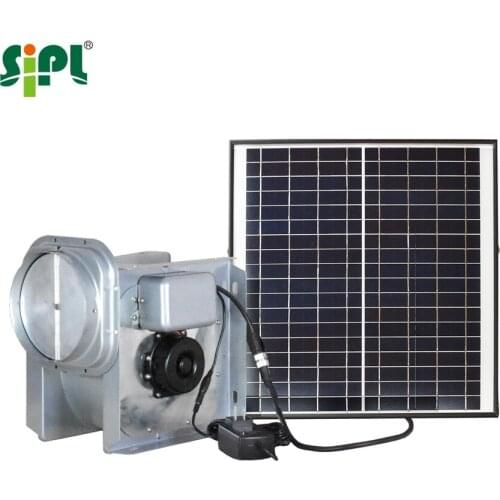 Sunny Eco Vent Kit Solar Panel Dual Power Heat Extraction Centrifugal Fan 4'' DC Motor Home Exhaust Fan Double Inlet Air Blower