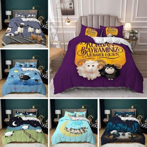 Duvet Cover Bedding Set Love Sheep Simple Design Twin Queen King Size Bedding for Home Euro Us Bed Set 3D Print