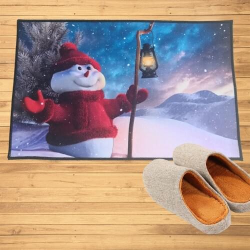 Snowman Light Doormat Mats Hallway Doorway Bathroom Kitchen Rugs Custom Floor Mats Carpet Wedding Home Decoration