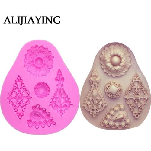 M0844 DIY flower gem Sugarcraft Silicone molds fondant chocolate lace mold cake decorating tools