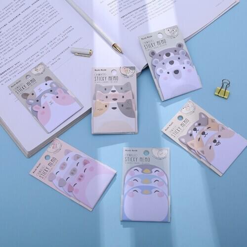 Kawaii Animals Party 3 Layers Sticky Notes Memo Pad To Do List Planner Sticker Notepad Cute Office Decoration Stationery Korean