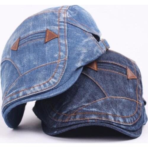 Men Women Visors Vintage Washed Jeans Hat Outdoor Sports Denim Beret Sun Visor Flat Cap Ковбойские шляпы 2021
