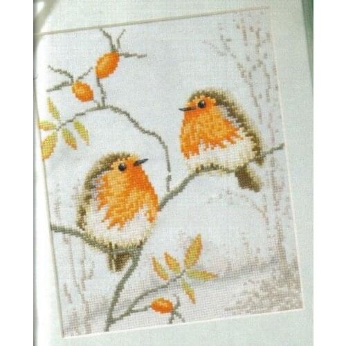 Friends in winter 28-32 Cross Stitch Set Chinese Cross-stitch Kit Embroidery Needlework Craft Packages Cotton Fabric Floss