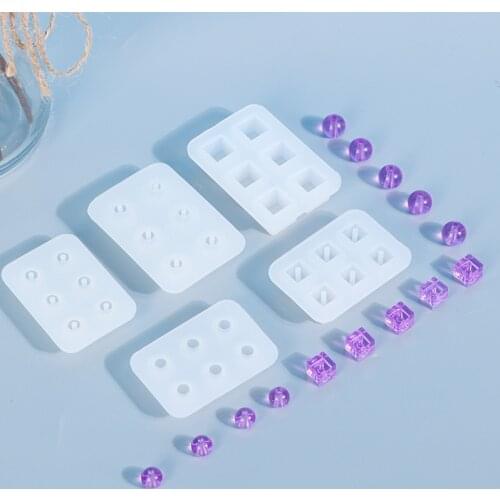 NOT AS LONG Diy Glue Mold 6 Rrid Ball 6 Grid Cube Earrings Bracelet Silicone Mold Handmade Mirror Resin New Product