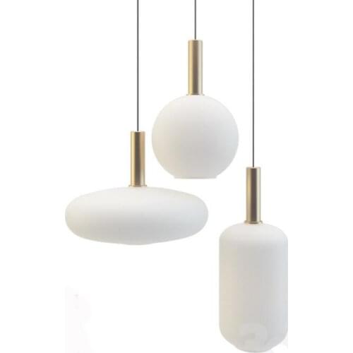 Nordic White Pendant Light Fixture Glass Ball Hanging Lamp Kitchen Light Fixture Dining Hanglamp Living Room Luminaire