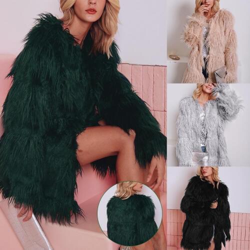 Fashion Tassel Women Faux Fur Coat Chaqueta Women Plus Size Female Fur Coat Loose Outwear Mujer Long Sleeve Autumn Winter Coat