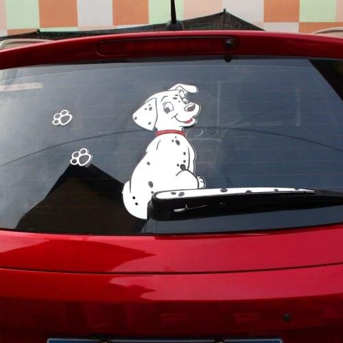 New Funny Car Stickers Rear Window Dalmatian Tails Paws Cartoon Reflective Decal Funny Rear Windshield Auto Decor Accessories