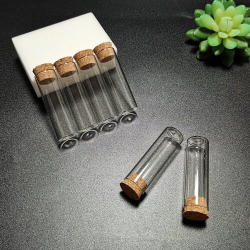 30Pcs/Lot 18ml 22x70mm Flat Bottom Glass Test Tubes DIY Wishing Storage Jars with Cork Stopper Little Bottle Vials For Labs