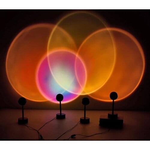 Usb Sunset For Rainbow Red Projector Led Sun Projection Night Light For Bedroom Bar Coffee Store Wall Decoration Lighting