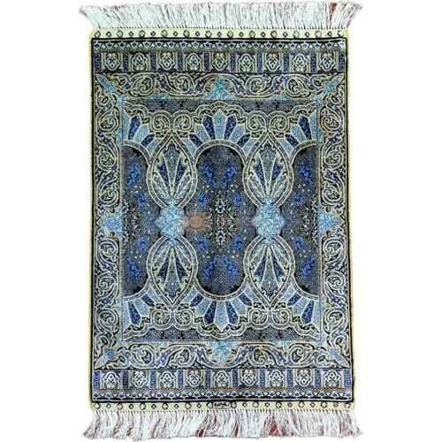 Seeykeep™ 2x3ft Rectangle Silk Handknotted Exquisite Blue Starry Door Design Rug-NY3016265